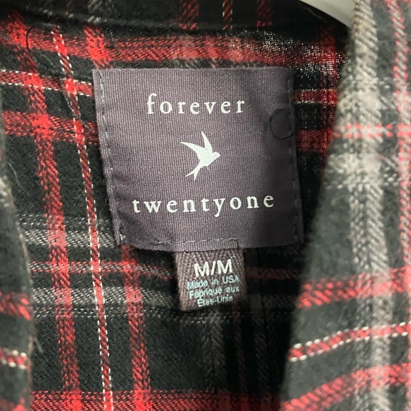 Vintage Y2k forever 21 plaid checkered steampunk grunge flannel jacket medium - Picture 9 of 10